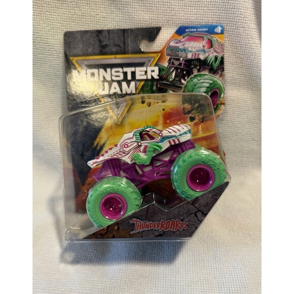 Spin Master 2025 Monster Jam Series 42 Nitro Neon ThunderROARus White 1:64th - Picture 1 of 2